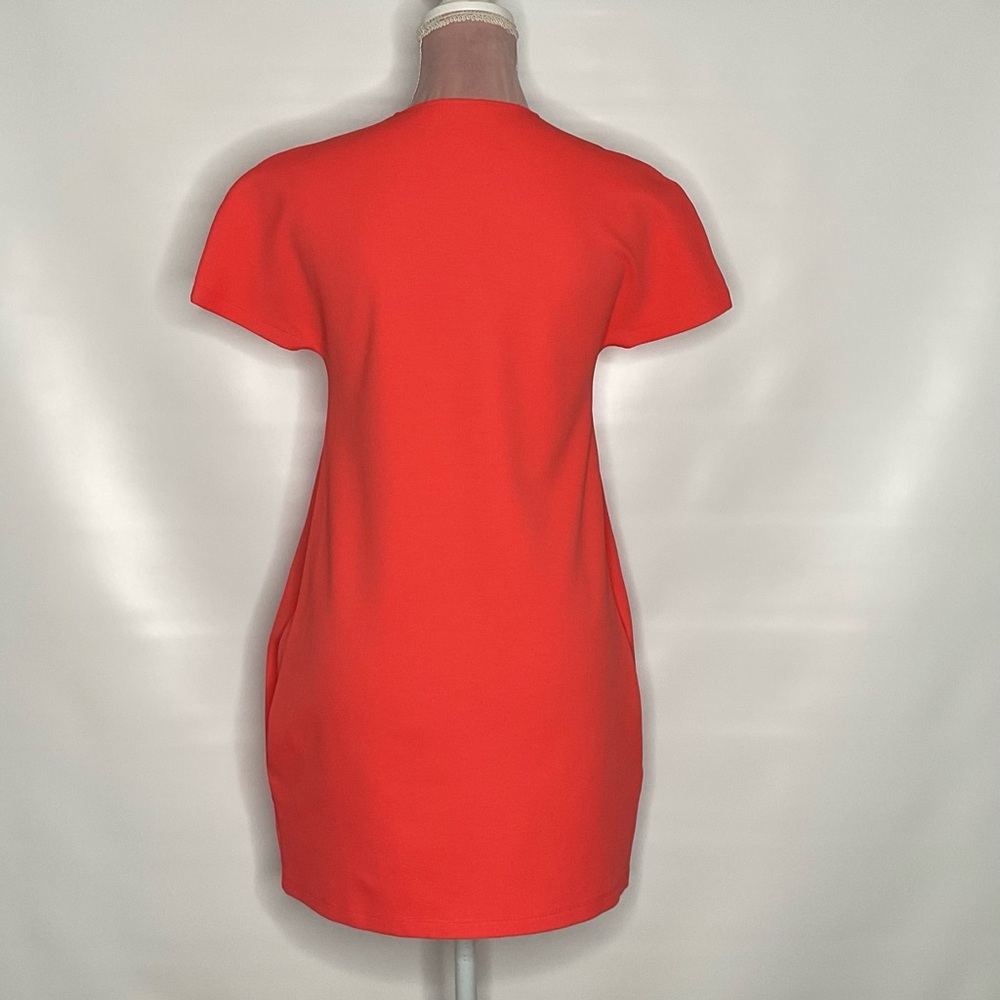 Jil Sander Coral V-neck Shift mini dress. Pockets! - Picture 5 of 9